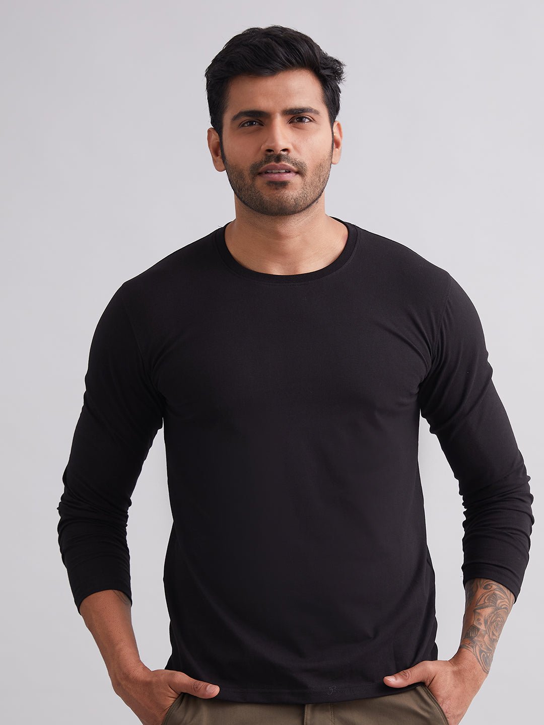 Black Element Cotton Lycra Full Sleeves T-Shirt - MountMiller